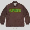 Supreme Spellout Coaches Jacket Brown