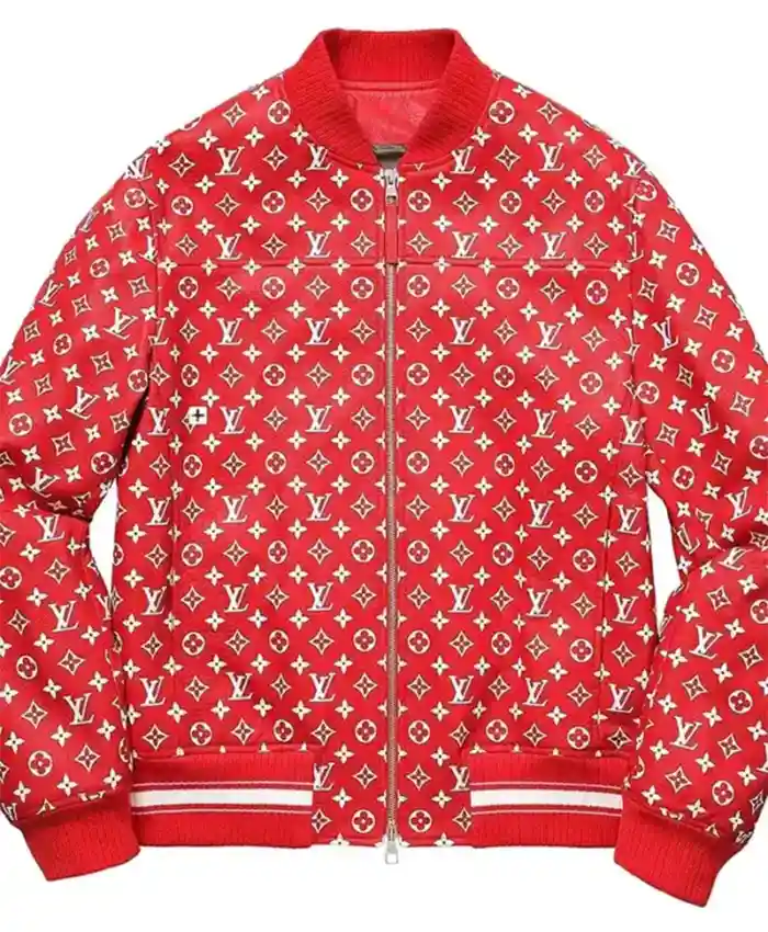 Supreme x Louis Vuitton Leather Baseball Jacket