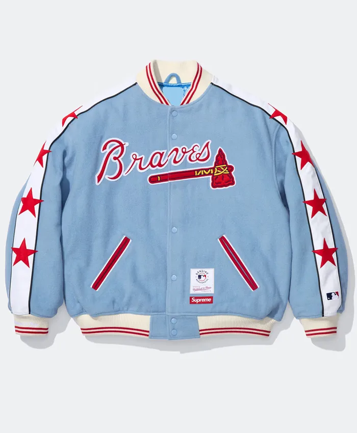 Supreme x Mitchell & Ness Atlanta Braves Varsity Jacket