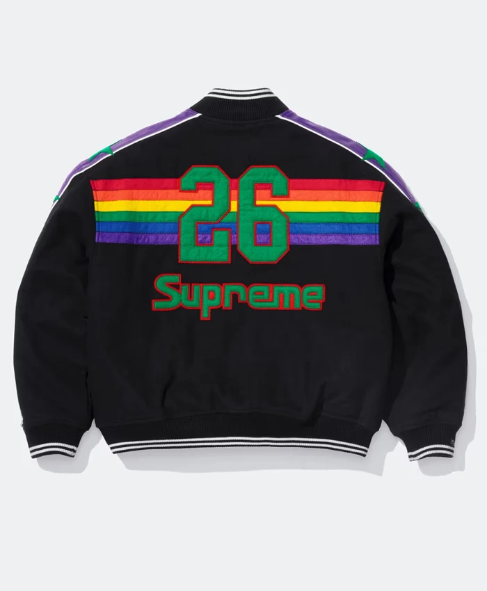 Supreme x Mitchell & Ness Denver Nuggets Varsity Jacket Back