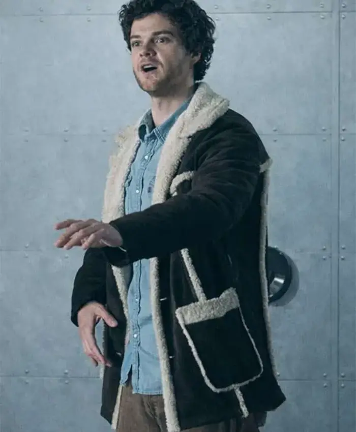 The Boys S05 Hughie Campbell Shearling Leather Jacket Side