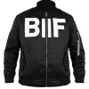 The Kid LAROI Before I Forget Black Bomber Jacket Front