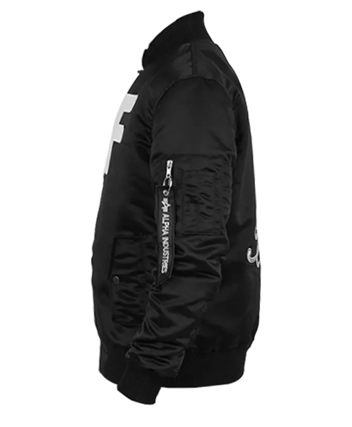 The Kid LAROI Before I Forget Black Bomber Jacket Left