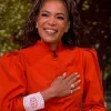 The View Sunny Hostin Orange Cropped Jacket Front