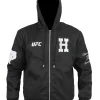 UFC Houston Texas Black Hooded Workwear Jacket Front