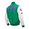 Vancouver Canucks Classic Green and White Varsity Jacket Back