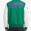 Vancouver Canucks Classic Green and White Varsity Jacket For Sale