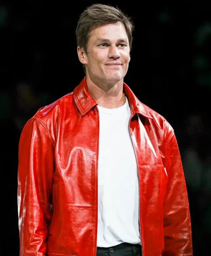 WNBA Tom Brady Red Leather Jacket For Sale