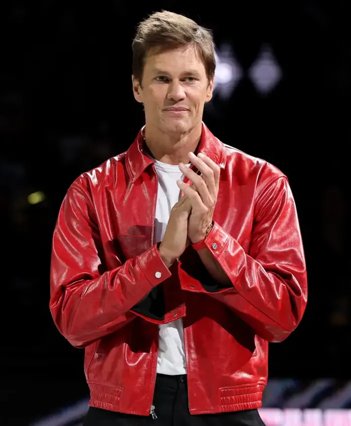 WNBA Tom Brady Red Leather Jacket