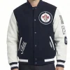 Winnipeg Jets Classic Navy and White Varsity Jacket