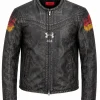 Shop 424 x Under Armour Black Leather Jacket For Sale