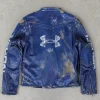 424 x Under Armour Blue Leather Jacket