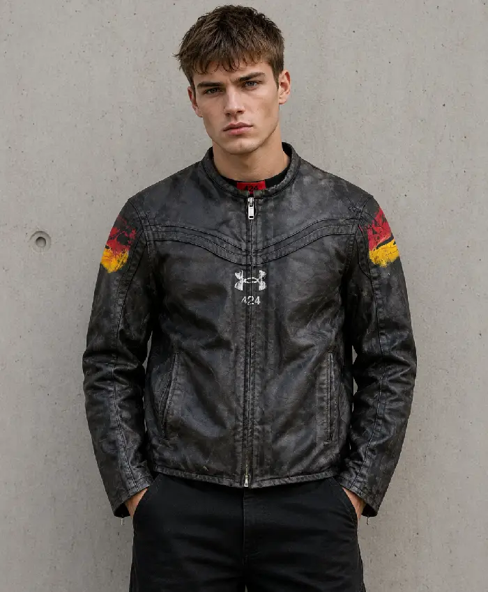 Get 424 x Under Armour Black Leather Jacket