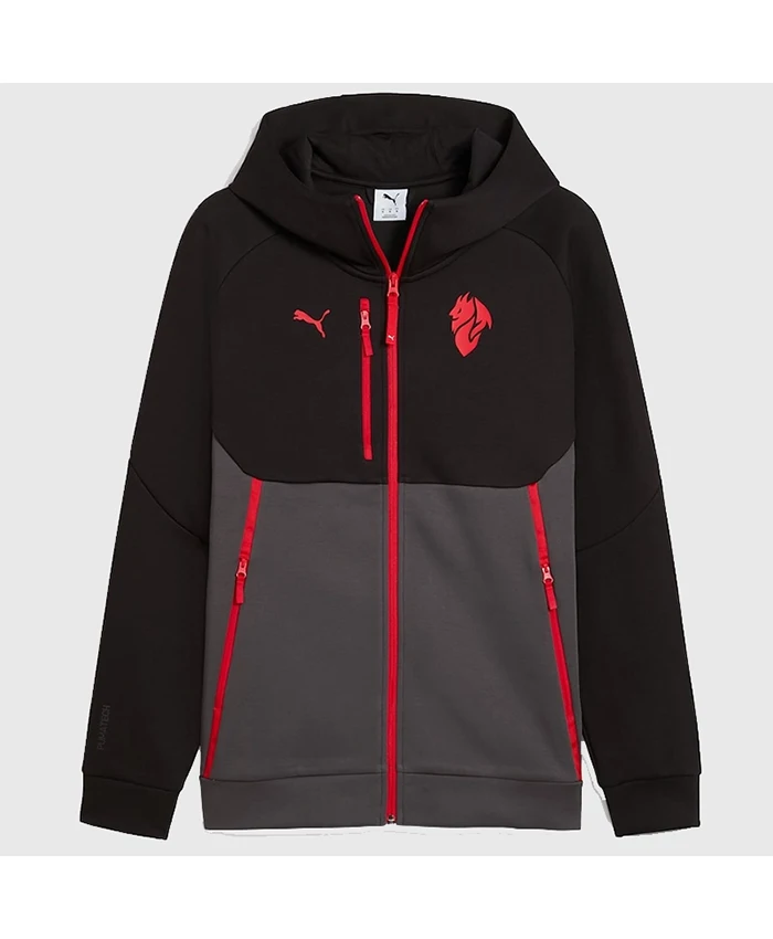 AC Milan PumaTECH Full Zip Hooded Jacket Front