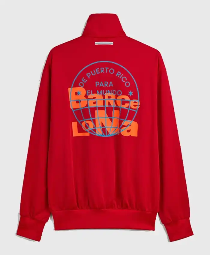 Adidas x Bad Bunny Barcelona Firebird Track Jacket Red Back