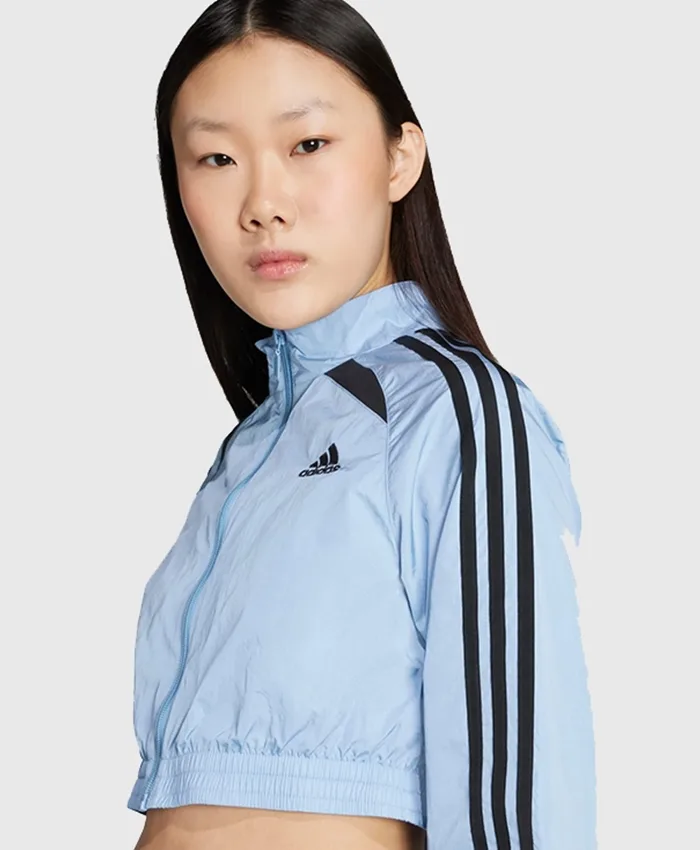 Adidas x Teamgeist Adicolor Cropped Track Jacket Blue Front