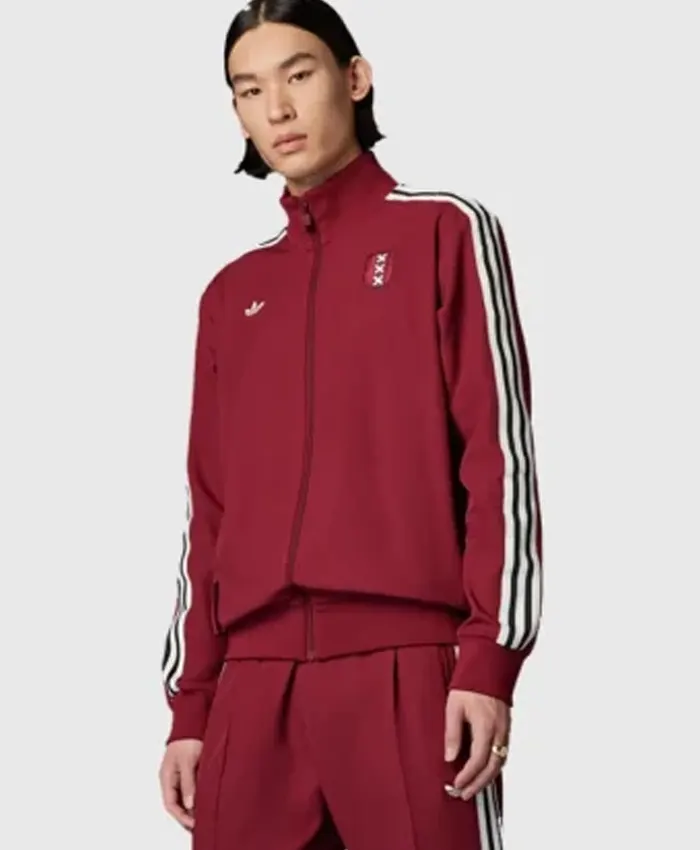 Ajax Amsterdam Anniversary Maroon Track Jacket Front