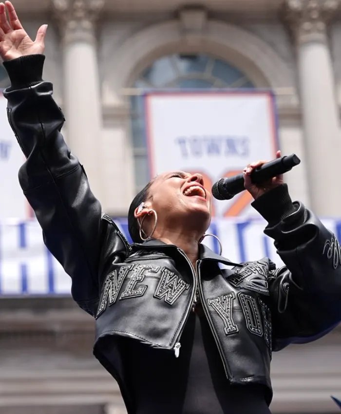 Alicia Keys Pelle Pelle Cropped Jacket Front
