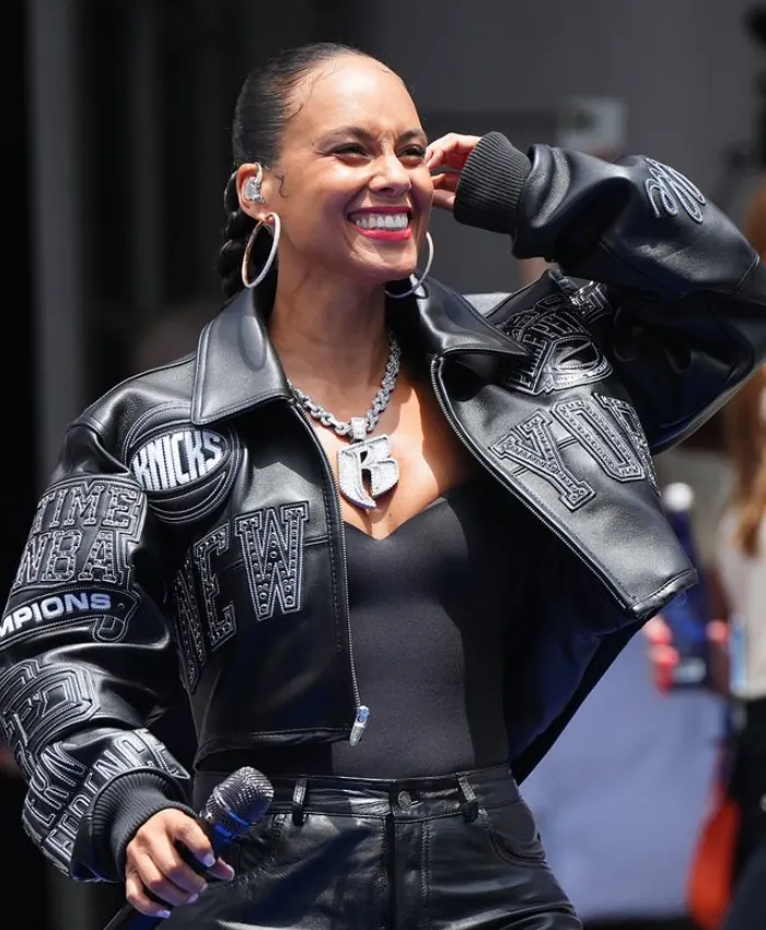 Alicia Keys Pelle Pelle Cropped Jacket