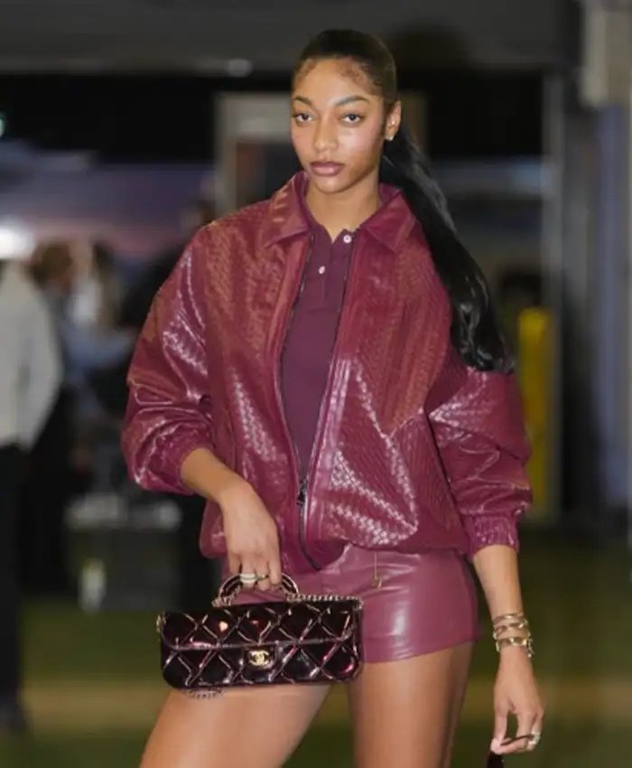 Angel Reese WNBA 2026 Burgundy Jacket