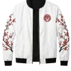 BTS Cherry Blossom White Bomber Jacket
