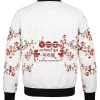 BTS Cherry Blossom White Bomber Jacket For Sale