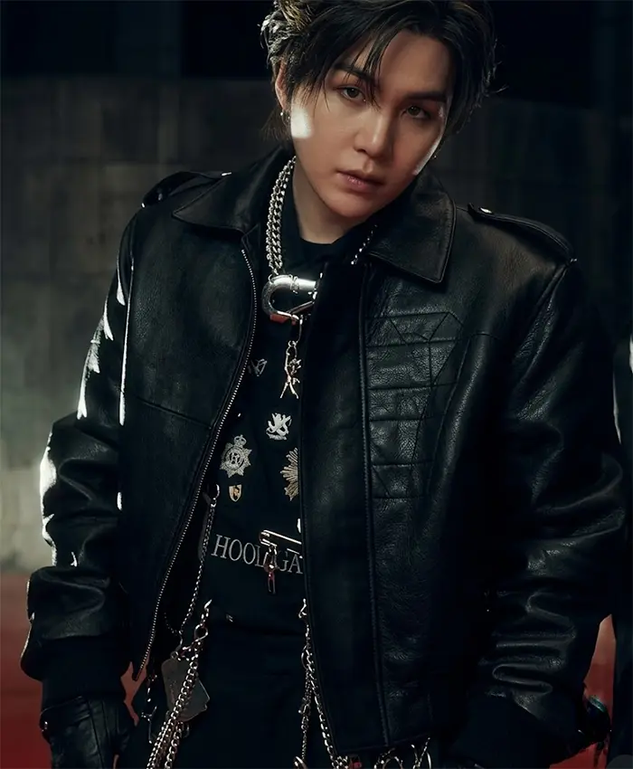 BTS Suga Hooligan Black Leather Jacket