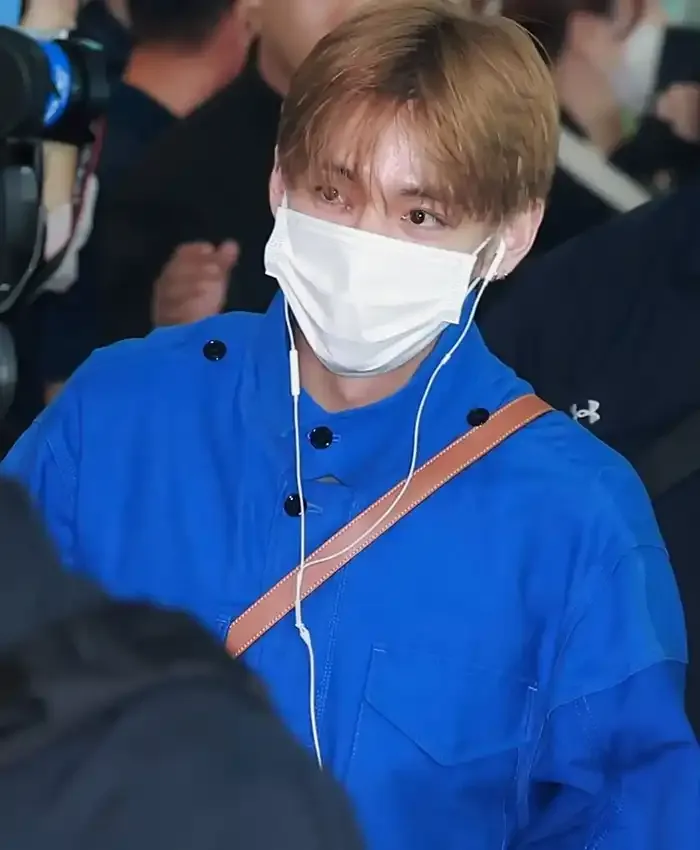 BTS Taehyung Incheon Blue Airport Jacket For Sale