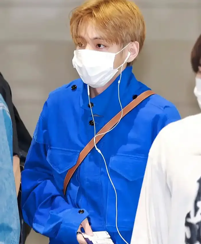 BTS Taehyung Incheon Blue Airport Jacket Front