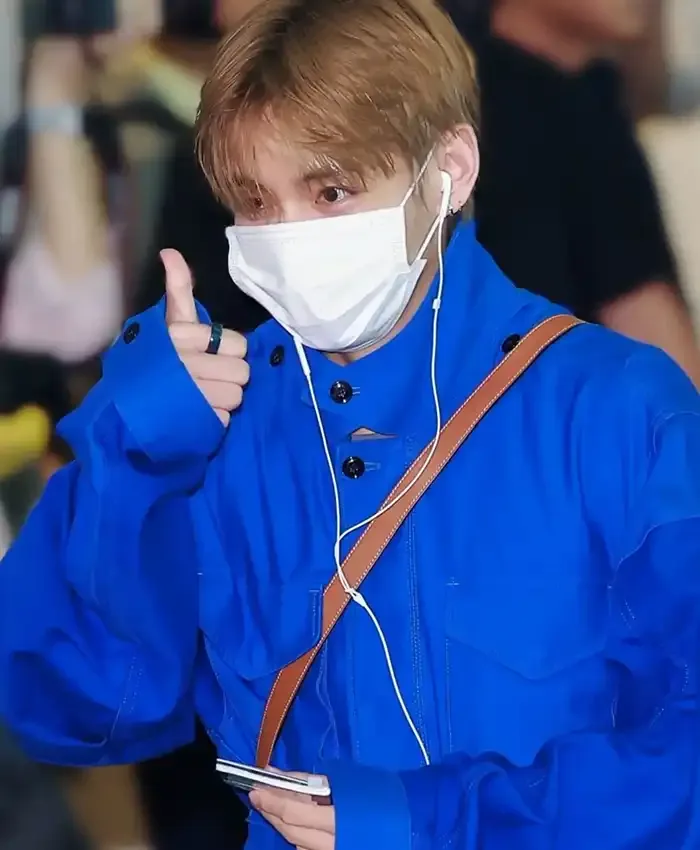 BTS Taehyung Incheon Blue Airport Jacket
