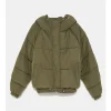 Battle on the Beach S05 Angelinas Olive Cropped Puffer Jacket For Sale