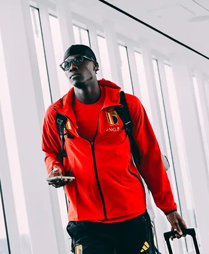 Belgium Adidas Tiro Travel Windbreaker Red Jacket Front