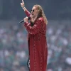 Buy FIFA World Cup Opening Ceremony 2026 Fher Olvera Red Leather Laced Up Coat For Men and Women