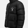 Shop Men's South Korea x Peaceminusone Black Zip-up Puffer Jacket For Sale