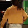 Caitlin Clark Tan Brown Bomber Jacket Back