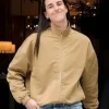 Caitlin Clark Tan Brown Bomber Jacket For Sale