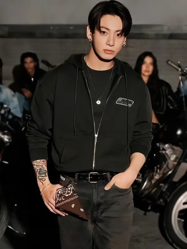 Buy Jung Kook Calvin Klein Black Zip-Up Hoodie Men and Women For Sale