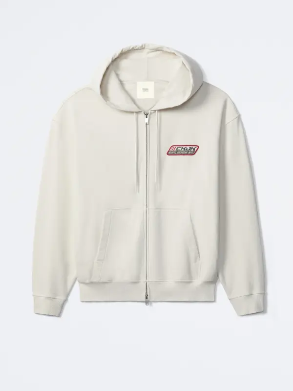 Buy Jung Kook Calvin Klein Black and White Zip-Up Hoodie Men and Women For Sale