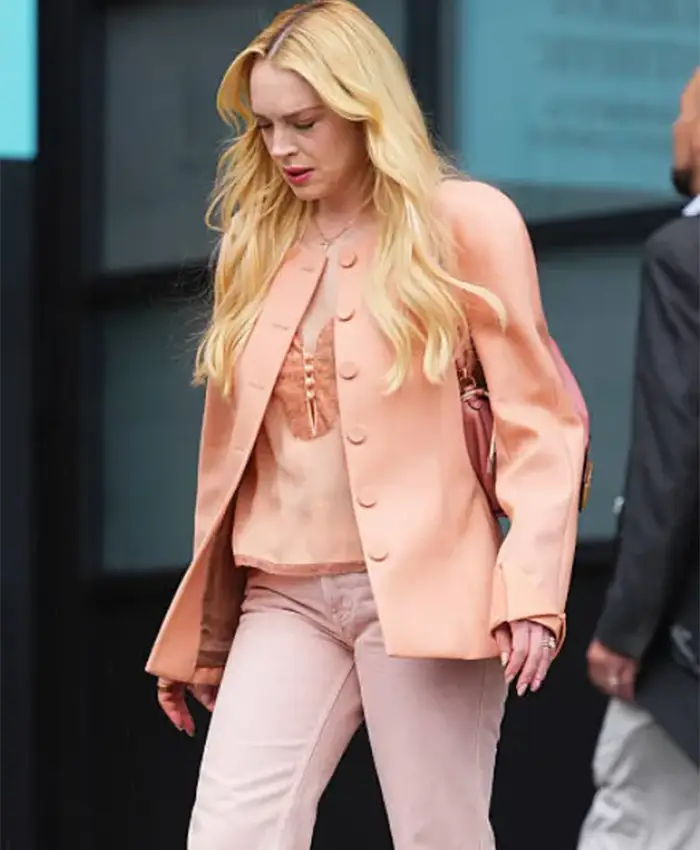 Count My Lies Lindsay Lohan Peach Jacket