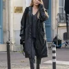 Couture 2026 Angelina Jolie Black Leather Coat