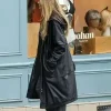 Couture 2026 Angelina Jolie Black Leather Coat Side
