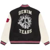 Denim Tears Peace Wreath Varsity Jacket White and Black Back