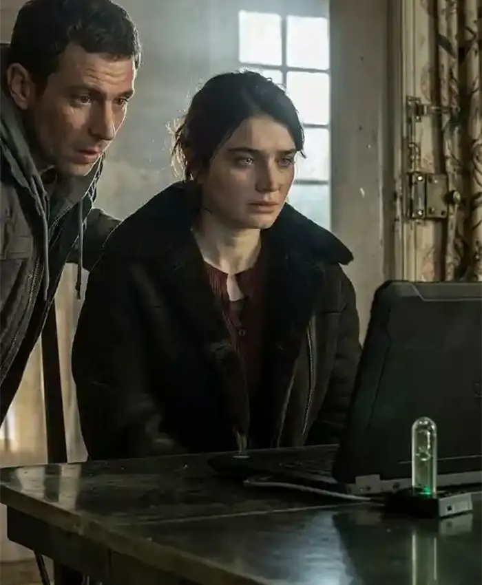 Disclosure Day 2026 Eve Hewson Black Jacket