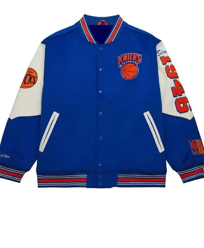 Egypt Dean Knicks Victory Parade 2026 Varsity Jacket Front