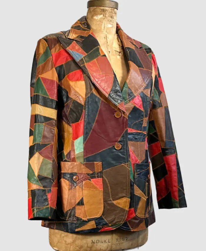 Euphoria S03 Patchwork Leather Blazer Side