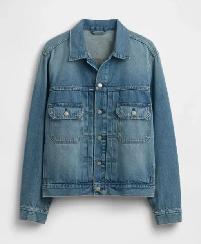 Euphoria S03 Zendaya Coleman Blue Denim Jacket Front