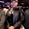 Fat Joe NBA Finals Game 3 Black Leather Jacket Front