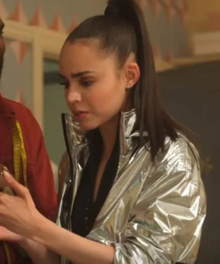Feel The Beat Sofia Carson Silver Coat
