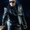 Halftime Show Daddy Yankee Black Leather Jacket Front