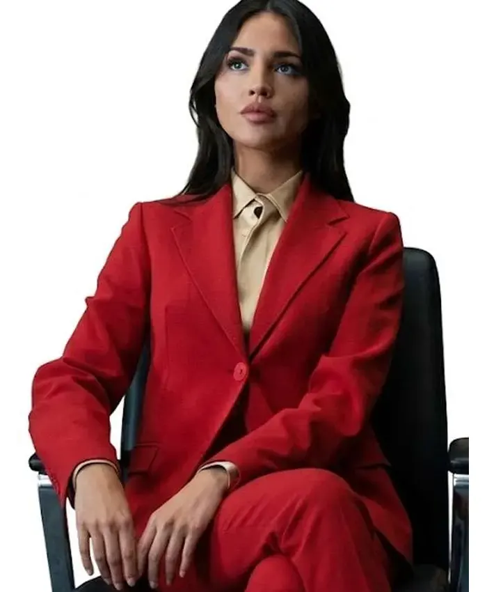 In the Grey Rachel Red Blazer